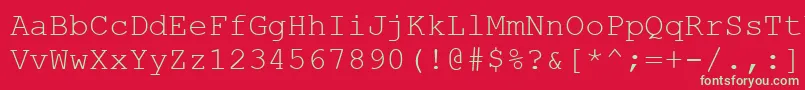CourierNewCe Font – Green Fonts on Red Background