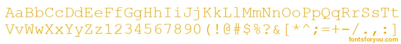 CourierNewCe-Schriftart – Orangefarbene Schriften auf weißem Hintergrund