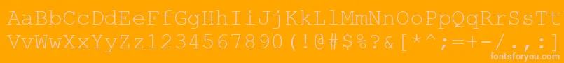 CourierNewCe-fontti – vaaleanpunaiset fontit oranssilla taustalla