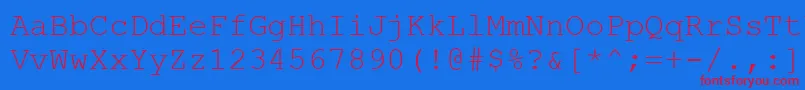 フォントCourierNewCe – 赤い文字の青い背景