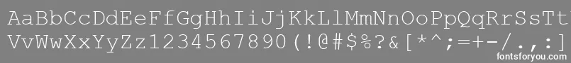 フォントCourierNewCe – 灰色の背景に白い文字