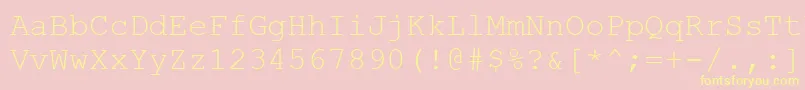 CourierNewCe-Schriftart – Gelbe Schriften auf rosa Hintergrund