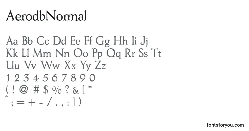 A fonte AerodbNormal – alfabeto, números, caracteres especiais