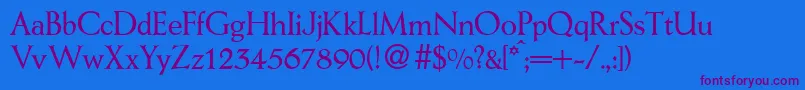 AerodbNormal Font – Purple Fonts on Blue Background