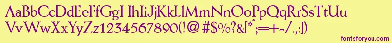 AerodbNormal Font – Purple Fonts on Yellow Background