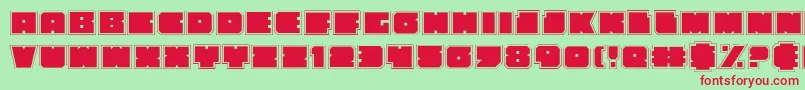 AnakefkaAcademy Font – Red Fonts on Green Background