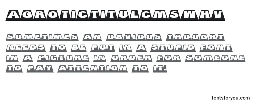 Review of the AGrotictitulcmswhv Font