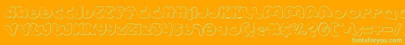 Шрифт Lionels – зелёные шрифты на оранжевом фоне