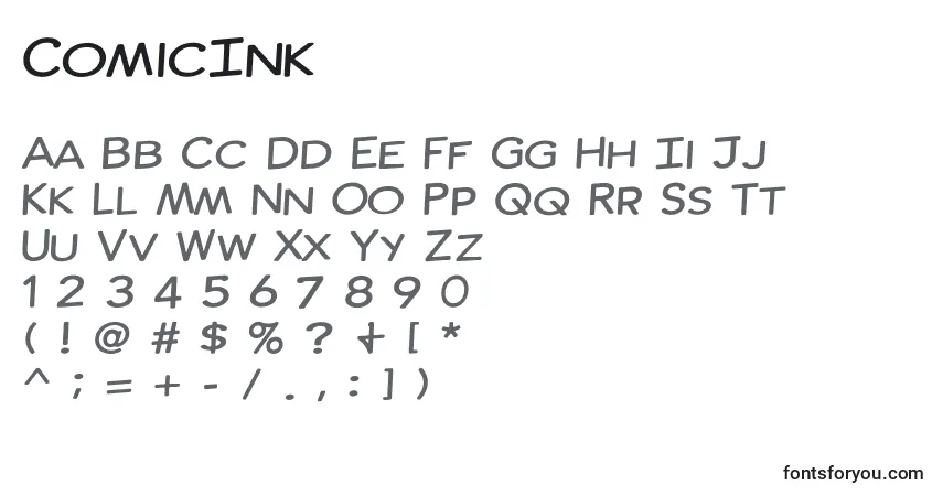 ComicInk Font – alphabet, numbers, special characters