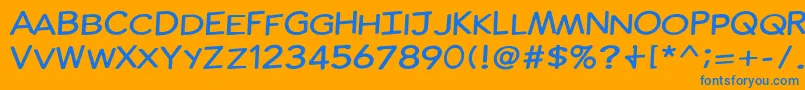 ComicInk Font – Blue Fonts on Orange Background