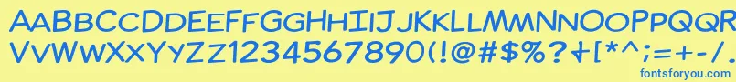 ComicInk Font – Blue Fonts on Yellow Background