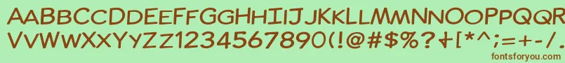 ComicInk Font – Brown Fonts on Green Background