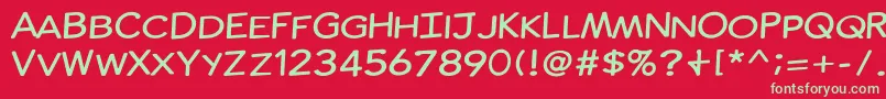 ComicInk Font – Green Fonts on Red Background