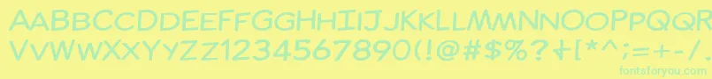 ComicInk Font – Green Fonts on Yellow Background