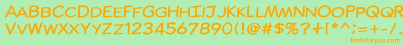 ComicInk Font – Orange Fonts on Green Background