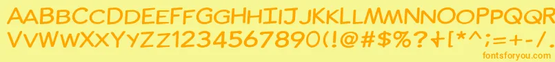 ComicInk Font – Orange Fonts on Yellow Background