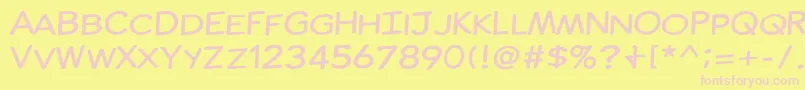 ComicInk Font – Pink Fonts on Yellow Background