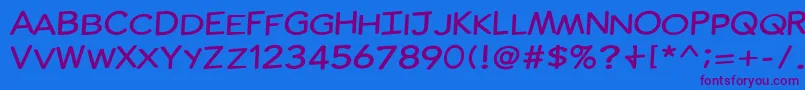 ComicInk Font – Purple Fonts on Blue Background