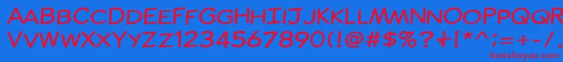 ComicInk Font – Red Fonts on Blue Background