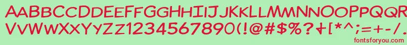 ComicInk Font – Red Fonts on Green Background