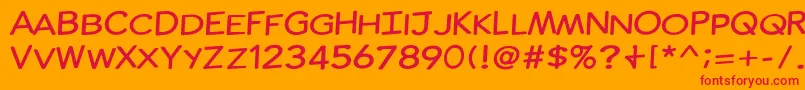 ComicInk Font – Red Fonts on Orange Background