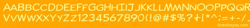 ComicInk Font – Yellow Fonts on Orange Background
