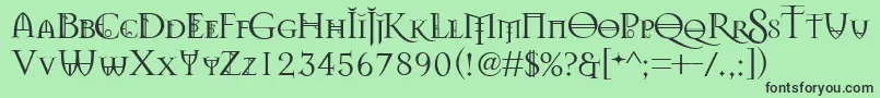 フォントSplendors – 緑の背景に黒い文字