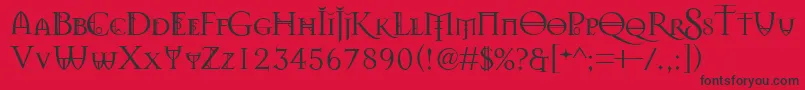 Czcionka Splendors – czarne czcionki na czerwonym tle