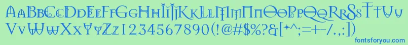 Splendors Font – Blue Fonts on Green Background