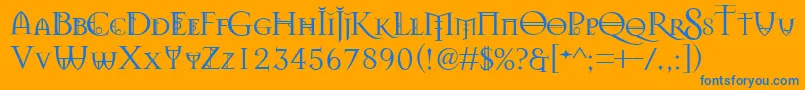 Splendors Font – Blue Fonts on Orange Background