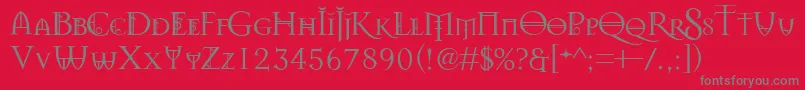 Czcionka Splendors – szare czcionki na czerwonym tle