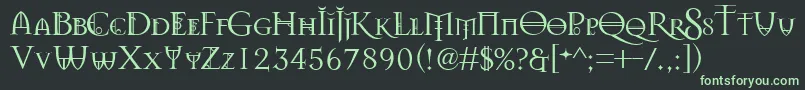 フォントSplendors – 黒い背景に緑の文字