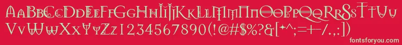 Splendors Font – Green Fonts on Red Background