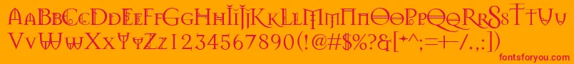 Splendors Font – Red Fonts on Orange Background