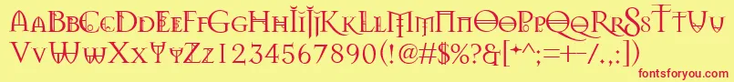 Splendors Font – Red Fonts on Yellow Background