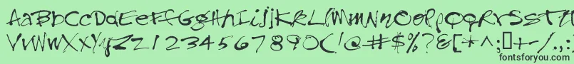 Treefrog-Schriftart – Schwarze Schriften auf grünem Hintergrund