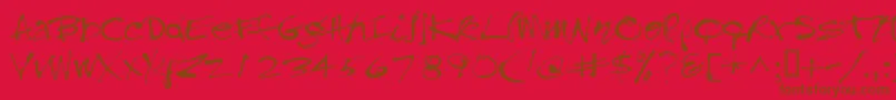 Treefrog Font – Brown Fonts on Red Background