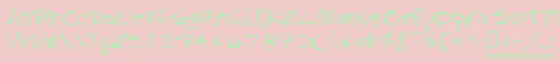 Treefrog Font – Green Fonts on Pink Background