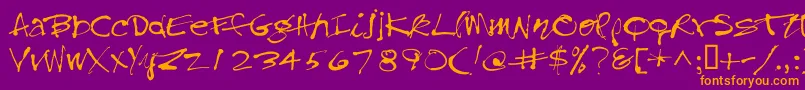 Treefrog Font – Orange Fonts on Purple Background