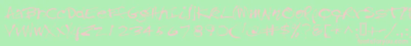 Treefrog Font – Pink Fonts on Green Background