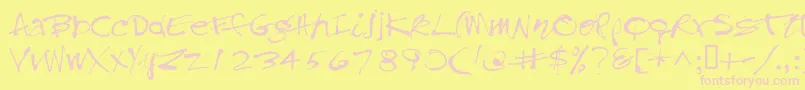 Шрифт Treefrog – розовые шрифты на жёлтом фоне