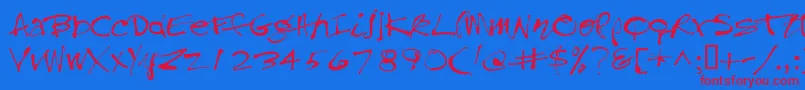 Treefrog Font – Red Fonts on Blue Background