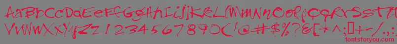 Treefrog Font – Red Fonts on Gray Background