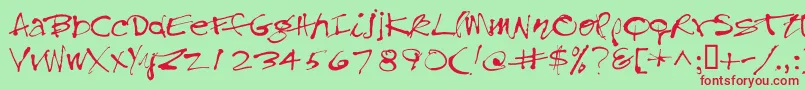 Treefrog Font – Red Fonts on Green Background