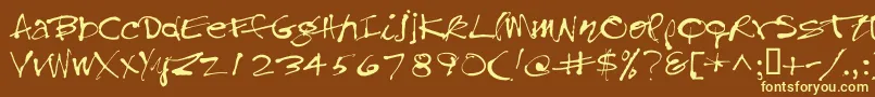 Шрифт Treefrog – жёлтые шрифты на коричневом фоне