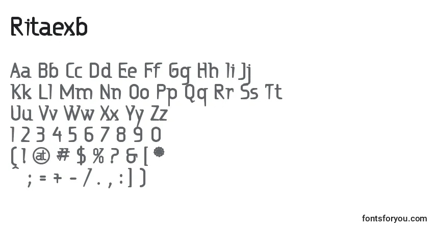 Ritaexb-fontti – aakkoset, numerot, erikoismerkit