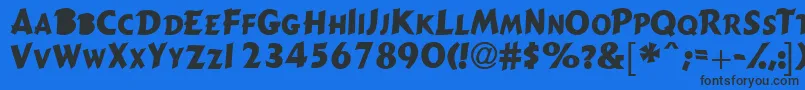 Czcionka Gizmoscapsssk – czarne czcionki na niebieskim tle