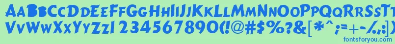 フォントGizmoscapsssk – 青い文字は緑の背景です。