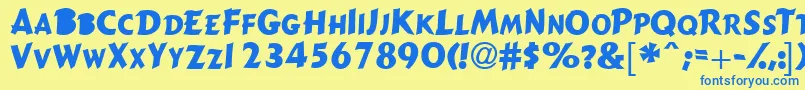 Gizmoscapsssk Font – Blue Fonts on Yellow Background