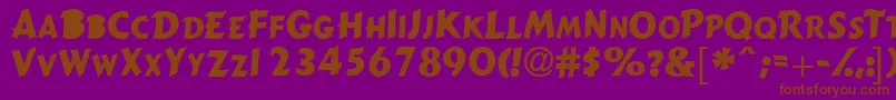 Gizmoscapsssk Font – Brown Fonts on Purple Background